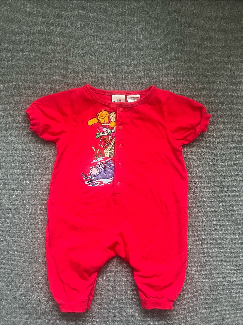 Vintage Disney Store Embroidery Disney Winnie Pooh And Friends Romper Size 6 M